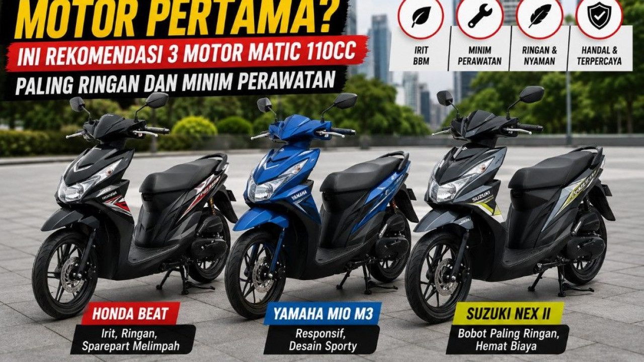 Bingung Pilih Motor Pertama? Ini Rekomendasi 3 Motor Matic 110cc Paling Ringan dan Minim Perawatan