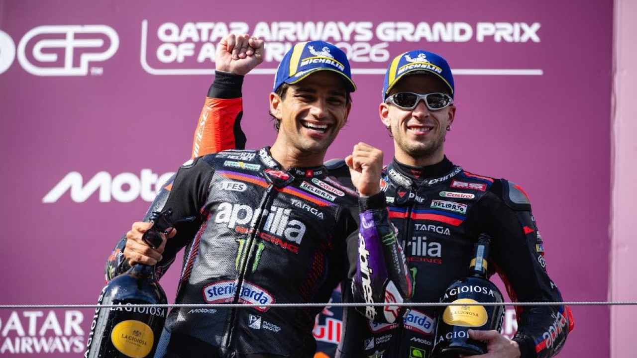 Aprilia Borong Podium di MotoGP Austria 2026, Tiga RS-GP26 Finis 4 Besar