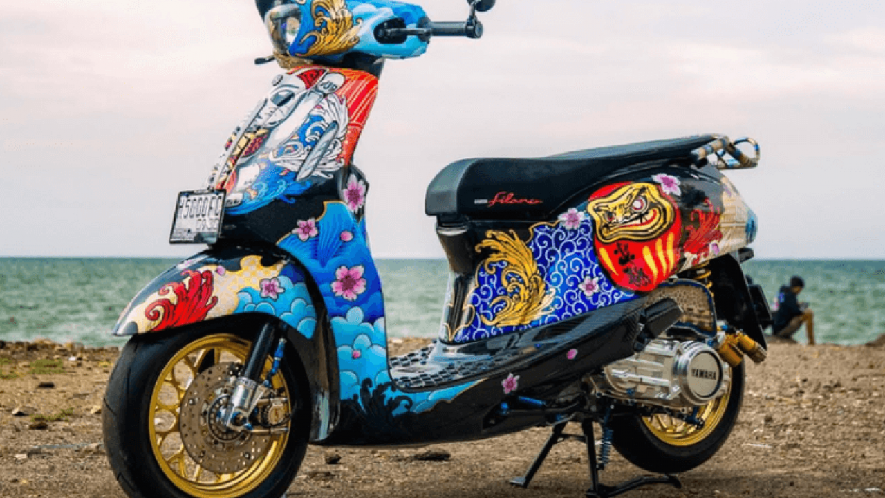 Wuih, Kerennya! Yamaha Grand Filano Hybrid Disulap Jadi Skutik Racing Look Jepang