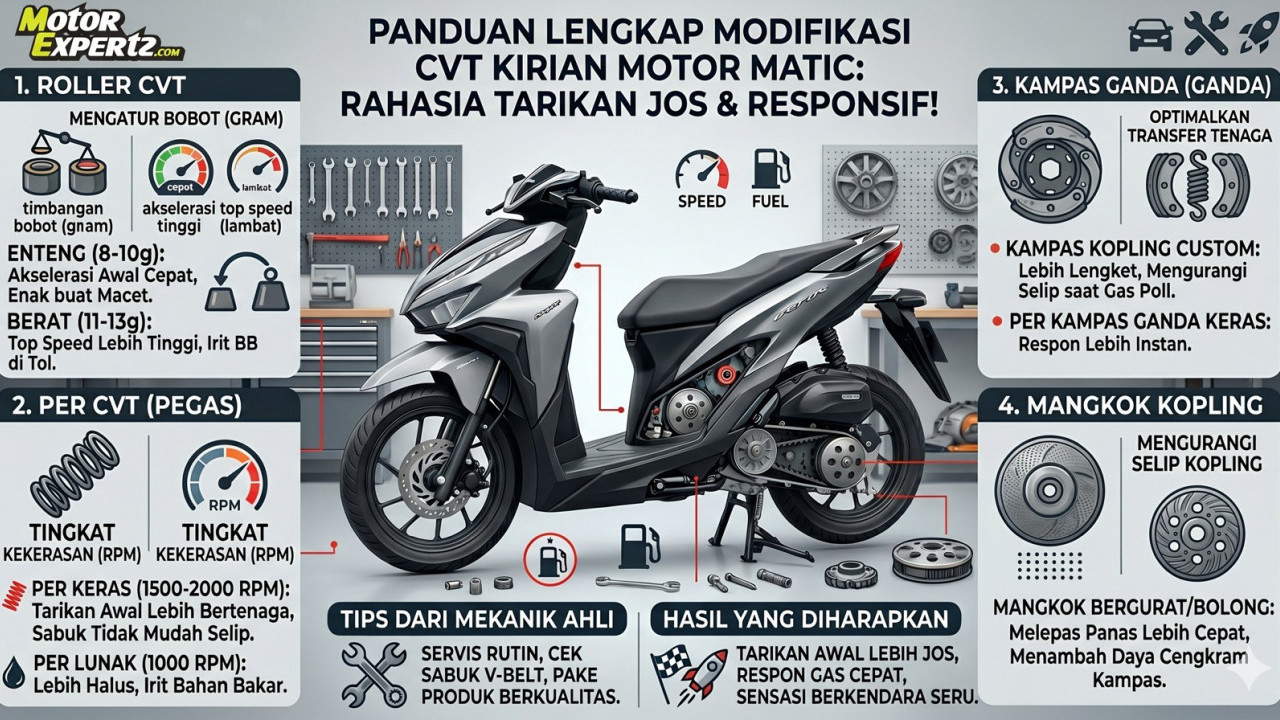 Mengenal Modifikasi CVT  'Kirian'  Motor Matic, Apa Saja yang Diubah Saat Upgrade?