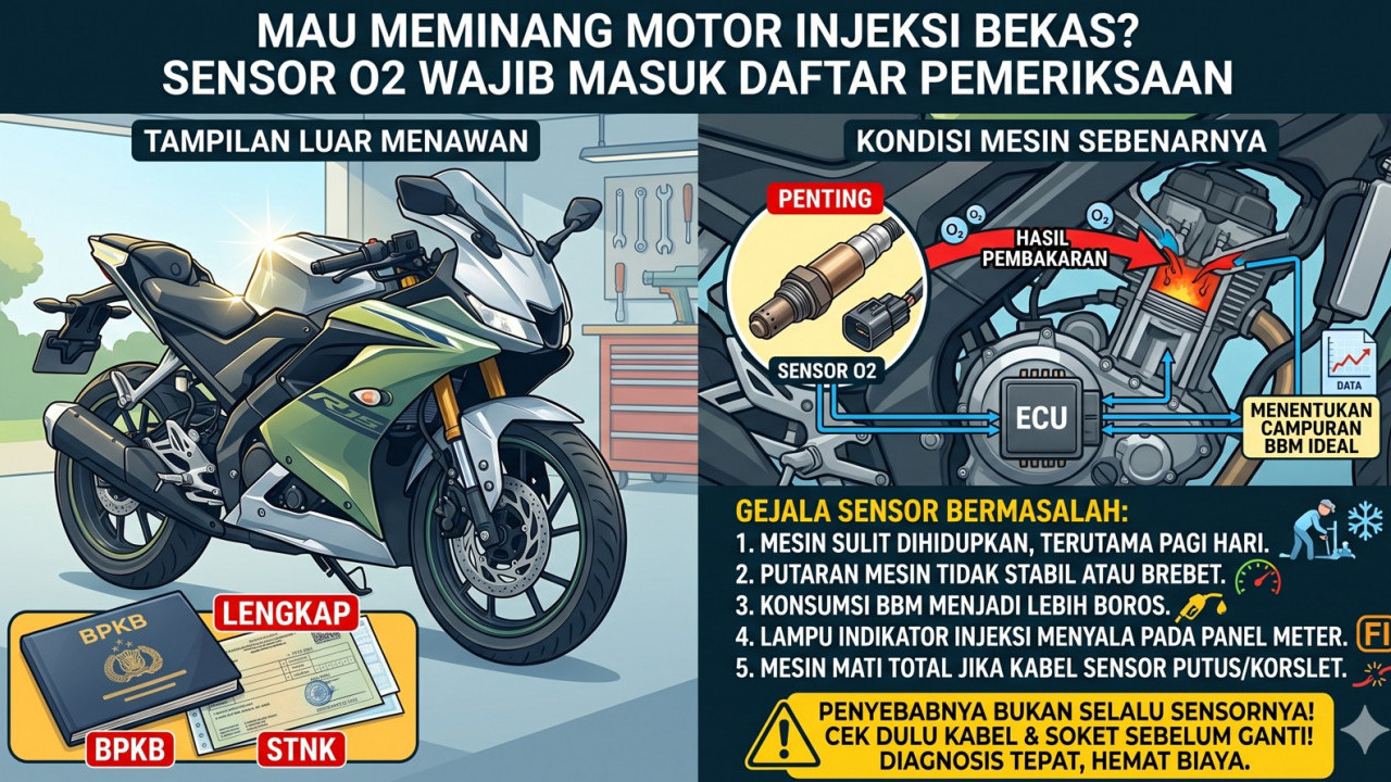 Mau Meminang Motor Injeksi Bekas? Sensor O2 Wajib Masuk Daftar Pemeriksaan