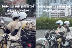 Viral! Bule Masuk Tol Kebon Jeruk Jakarta Barat Pake Motor Kawasaki KLX 250