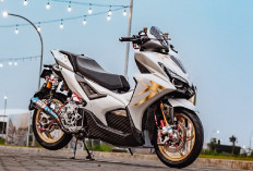 Modifikasi Yamaha Aerox Alpha Cyber Futuristic Bergaya Gundam Jadi Magnet di Event GTA 2025