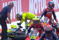 Lah! Belom Juga Balapan Morbidelli Malah Terjatuh dan Tabrak Espargaro