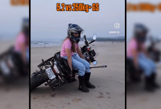 Keren! Gadis Ini Buktikan Meski Bertubuh Kecil Tapi Bisa Angkat Moge Seberat 250kg